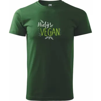 Hrdý vegan - Triko extra velké (5-8XL) - 7XL ( Lahvově zelená )