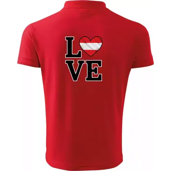 Pánská košile Love Rakouská vlajka - Polokošile pánská Pique Polo 203 - M ( Červená )