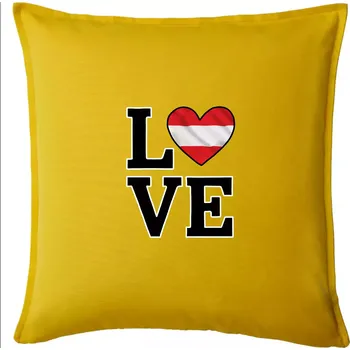 Polštář Love Rakouská vlajka - Polštář 50x50 - 50x50 - Pouze potah ( Žlutá )