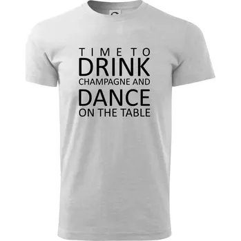 Pánské tričko Time to drink Champagne - Triko extra velké (5-8XL) - 8XL ( Světlešedý Melír )