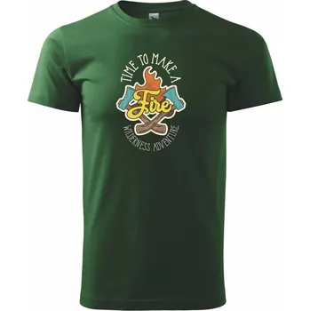 Time to make a Fire - Triko extra velké (5-8XL) - 7XL ( Lahvově zelená )
