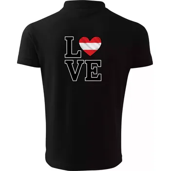 Pánská košile Love Rakouská vlajka - Polokošile pánská Pique Polo 203 - L ( Černá )