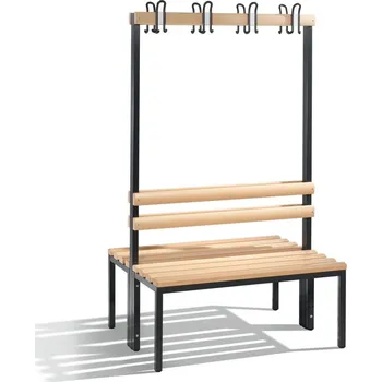 Šatní skříň Šatní lavice Basic, oboustranná, masivní sedák z bukových lišt, š 1000 mm