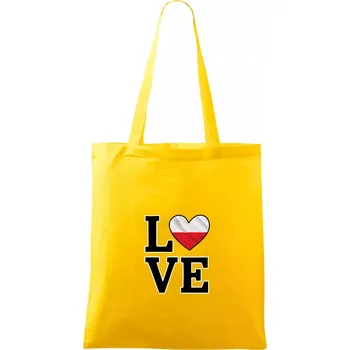 Love Polská vlajka - Taška bavlněná - 42 x 38 cm ( Žlutá )