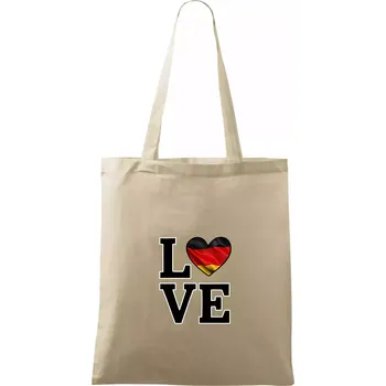 Nákupní taška Love Německá vlajka - Taška bavlněná - 42 x 38 cm ( Naturální )