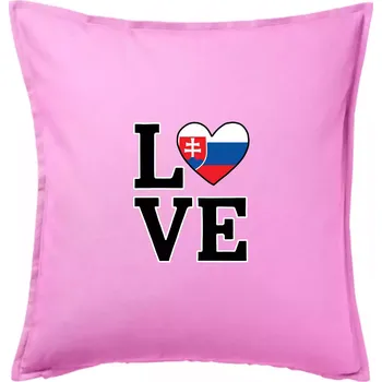 Polštář Love Slovenská vlajka - Polštář 50x50 - 50x50 - Pouze potah ( Růžová )