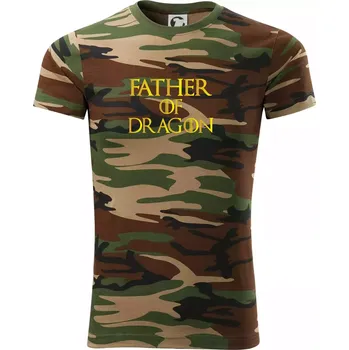 Pánské tričko Father of Dragon - Zlatá - Army CAMOUFLAGE - XS ( Hnědý maskáč )