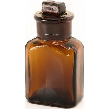 Láhev Láhev skleněná hranatá s broušeným hrdlem 15ml HNĚDÁ (Láhev skleněná hranatá s broušeným hrdlem 15ml HNĚDÁ)