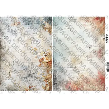 Umělecký papír Rýžový a soft papír na decoupage - Vintage květinová - KB01370 Materiál: Soft, Rozměr: A4