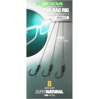 Rybářský háček Korda návazce Solidz PVA Rig Wide Gape Barbless 18 lb 3 ks Varianta: Velikost háčku 6 (KCR108)