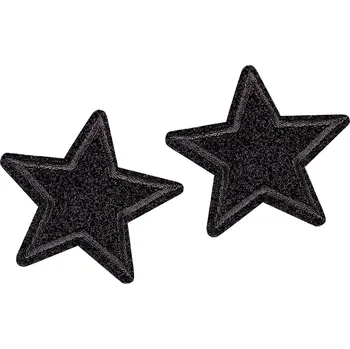 Nažehlovačka hvězda s glitry, malé, 4 černá