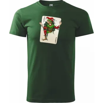 Pánské tričko Karta Joker - Triko extra velké (5-8XL) - 7XL ( Lahvově zelená )