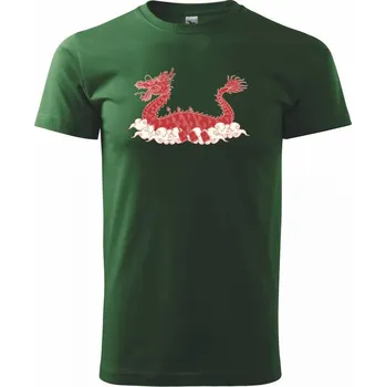 Dračí lodě ornament - Triko extra velké (5-8XL) - 8XL ( Lahvově zelená )