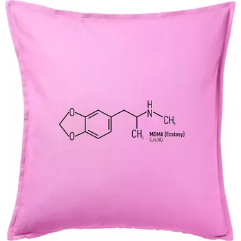 Polštář Molekulární struktura MDMA Extáze - Polštář 50x50 - 50x50 - Pouze potah ( Růžová )