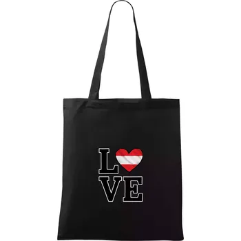Love Rakouská vlajka - Taška bavlněná - 42 x 38 cm ( Černá )