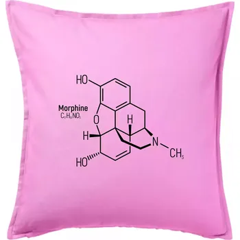 Polštář Molekulární struktura Morfin - Polštář 50x50 - 50x50 - Pouze potah ( Růžová )