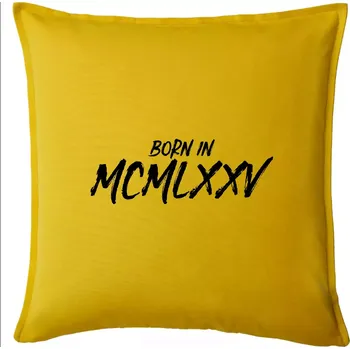 Polštář Born in - Římské číslo 1975 - Polštář 50x50 - 50x50 - Pouze potah ( Žlutá )