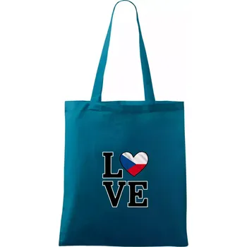 Love Česká vlajka - Taška bavlněná - 42 x 38 cm ( Petrolejová )