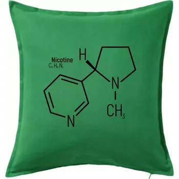 Polštář Molekulární struktura Nikotin - Polštář 50x50 - 50x50 - Včetně výplně ( Středně zelená )
