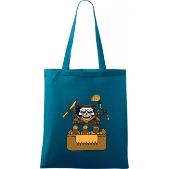 Nákupní taška Mozkožrout - televize (Pecka design) - Taška bavlněná - 42 x 38 cm ( Petrolejová )