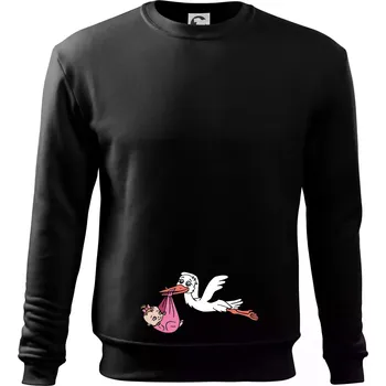 Chlapecké tričko Čáp a miminko - holka (Hana-creative) - Mikina Essential dětská - 158 cm/12 let ( Černá )