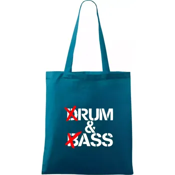 Drum & Bass (Rum & Ass) - Taška bavlněná - 42 x 38 cm ( Petrolejová )