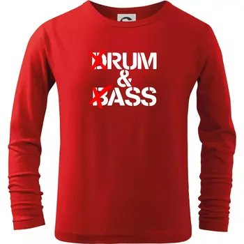 Chlapecké tričko Drum & Bass (Rum & Ass) - Triko dětské Long Sleeve - 104-110cm / 3-4 roky ( Červená )