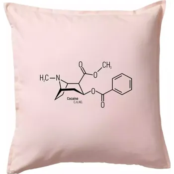 Polštář Molekulární struktura Cocaine Kokain - Polštář 50x50 - 50x50 - Pouze potah ( Světle růžová )