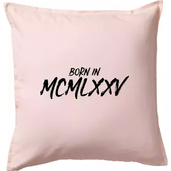 Polštář Born in - Římské číslo 1975 - Polštář 50x50 - 50x50 - Pouze potah ( Světle růžová )