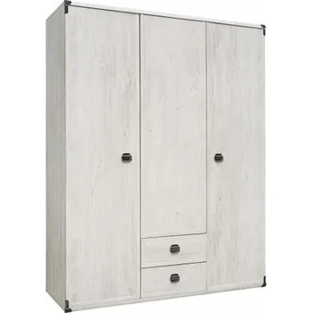 Šatní skříň INDIANA borovice bílá šatní skříň JSZF3D2S/150