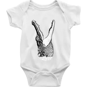 Kojenecké oblečení Krokodýl kreslený (Pecka design) - Body kojenecké s krátkým rukávem - Krátký r. 12-18 měs ( Bílá )