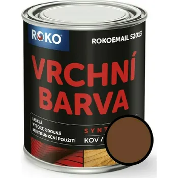 Lak na dřevo ROKOSPOL Email vrchní Rokoemail S2013 hněď čokoládová 0,6 l