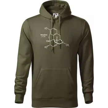 Pánská mikina Molekulární struktura Morfin - Mikina pánská Cape s kapucí - 5XL ( Military )