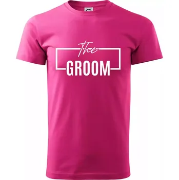 Pánské tričko Trika na rozlučku ve čtverci - The Groom - Klasické pánské triko vyšší gramáže - XS ( Purpurová )