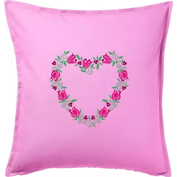 Polštář Červené tulipánové srdiečko (Pecka design) - Polštář 50x50 - 50x50 - Pouze potah ( Růžová )