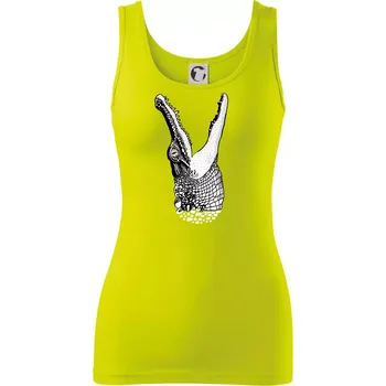 Krokodýl kreslený (Pecka design) - Dámské tílko - XS ( Limetková )
