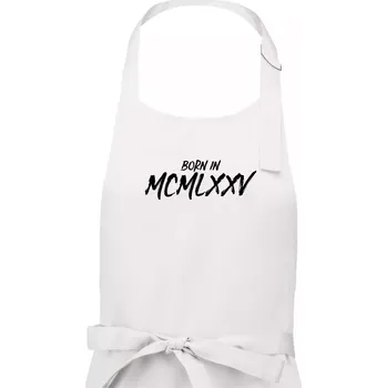 Kuchyňská zástěra Born in - Římské číslo 1975 - Pánská zástěra na vaření - Univerzální velikost ( Bílá )