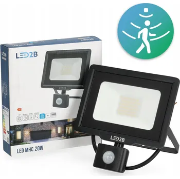 LED Halogenový Reflektor s Pohybovým a Soumrakovým Čidlem 20W Studená Bílá IP65