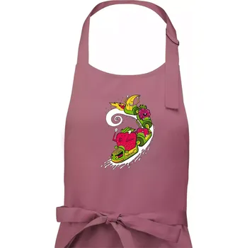 Kuchyňská zástěra Milkshake vlak kreslený (Pecka design) - Pánská zástěra na vaření - Univerzální velikost ( Starorůžová )