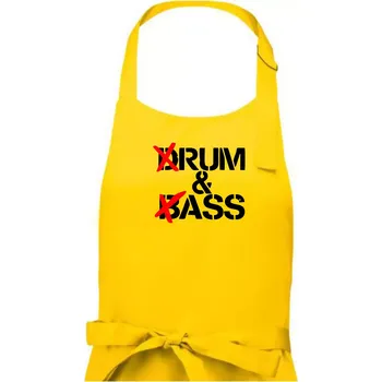 Kuchyňská zástěra Drum & Bass (Rum & Ass) - Dámská zástěra na vaření - Univerzální velikost ( Žlutá )