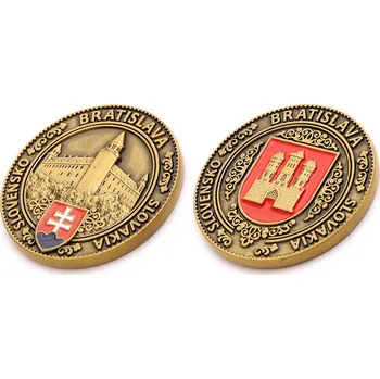 Pamětní mince Bratislava Slovensko - tmavě zlatá