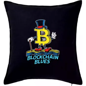 Polštář Blockchain Blues - Polštář 50x50 - 50x50 - Pouze potah ( Černá )