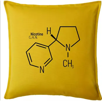 Polštář Molekulární struktura Nikotin - Polštář 50x50 - 50x50 - Pouze potah ( Žlutá )