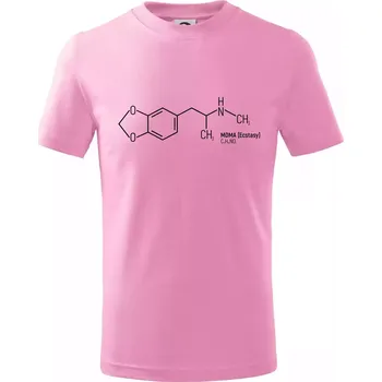 Molekulární struktura MDMA Extáze - Tričko dětské bavlněné - 158 cm/12 let ( Růžová )