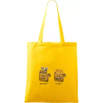 Před výplatou po výplatě (Pecka design) - Taška bavlněná - 42 x 38 cm ( Žlutá )