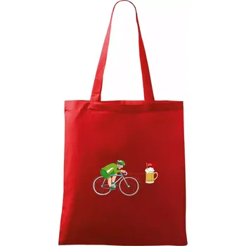 Nákupní taška Pivo je můj cíl (Pecka design) - Taška bavlněná - 42 x 38 cm ( Červená )