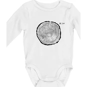Kojenecký body Letokruhy - 80 - Body kojenecké s dlouhým rukávem - Dlouhý r. do 3 měs ( Bílá )