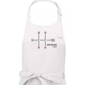 Kuchyňská zástěra Molekulární struktura Ethanol - Dámská zástěra na vaření - Univerzální velikost ( Bílá )
