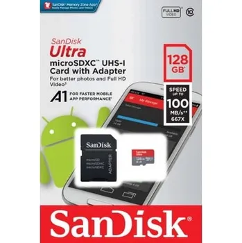 Paměťová karta MicroSD karta SanDisk Ultra 128 GB do kamery a telefonu