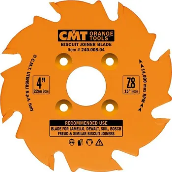 Pilový kotouč CMT Orange Tools CMT Kotouč lamelovací pro lamelové spoje - D100x3,96 d22 Z8 HW střídavý zub